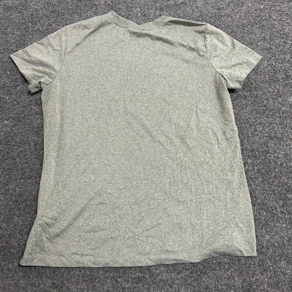 Nike T-Shirt Womens Size L Gray Dri-Fit Short Sleeve Athletic Heathered Crew